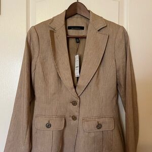 White House Black Market Tan Suit Jacket Brand New With Tag Size 0